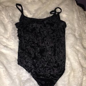 Black velvet bodysuit